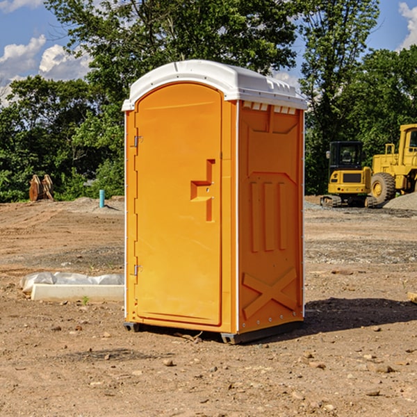 how often are the portable restrooms cleaned and serviced during a rental period in Scioto County